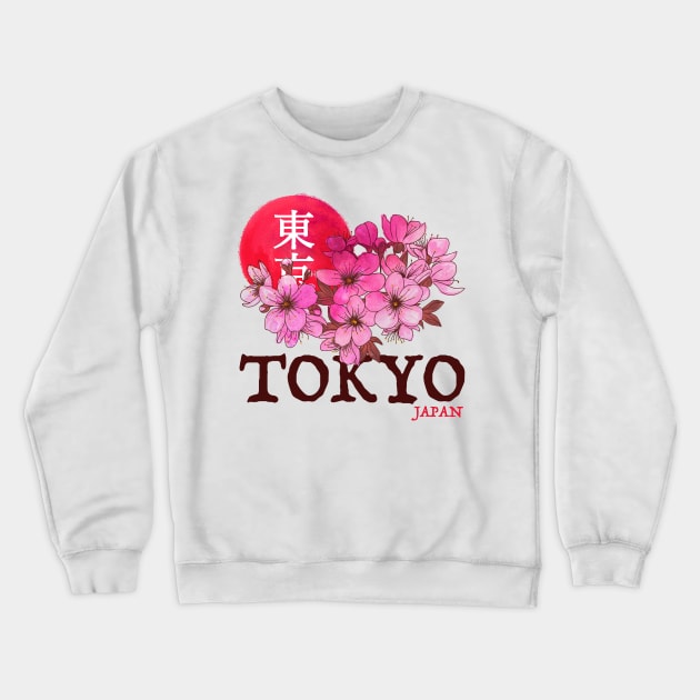 Tokyo Blossom Vibes Crewneck Sweatshirt by FlaglerSupply